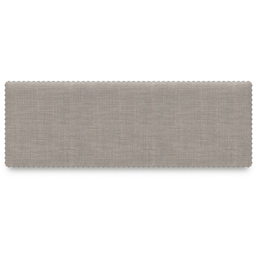 Lea Counter Height Dining Bench, Classic White Wood, Gray Polyester -BM329777