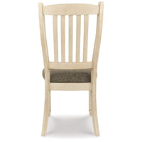Bolan Dining Side Chair Set of 2 with Rake Back, Polyester, White Wood -BM329783