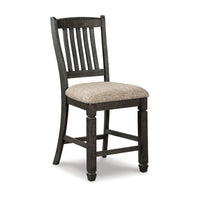 Trekk Counter Height Chair Set of 2, Slatted Back, Black Polyester -BM329790