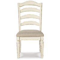 Alyn Dining Side Chair Set of 2, Ladderback, Distressed White Wood -BM329791