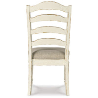 Alyn Dining Side Chair Set of 2, Ladderback, Distressed White Wood -BM329791