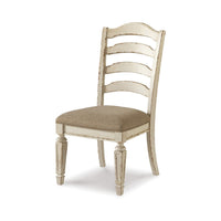 Alyn Dining Side Chair Set of 2, Ladderback, Distressed White Wood -BM329791