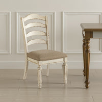 Alyn Dining Side Chair Set of 2, Ladderback, Distressed White Wood -BM329791