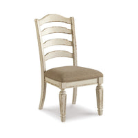 Alyn Dining Side Chair Set of 2, Ladderback, Distressed White Wood -BM329791