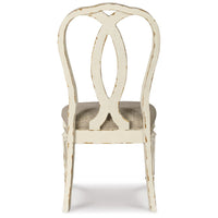 Alyn Dining Side Chairs Set of 2, Ribbon Back, Distressed White Wood -BM329792