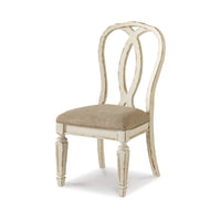 Alyn Dining Side Chairs Set of 2, Ribbon Back, Distressed White Wood -BM329792