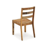 Donni Dining Side Chair Set of 2, Ladder Back, Natural Sheesham Wood -BM329797