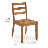 Donni Dining Side Chair Set of 2, Ladder Back, Natural Sheesham Wood -BM329797