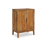 Donni Bar Cabinet with 2 Doors and 2 Shelves, Natural Sheesham Wood -BM329800