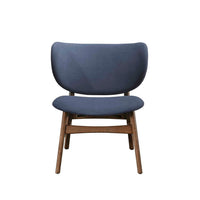 Isina Dining Side Chair, Slate Blue Polyester, Walnut Brown Solid Wood -BM329810