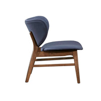 Isina Dining Side Chair, Slate Blue Polyester, Walnut Brown Solid Wood -BM329810