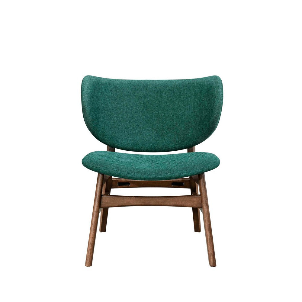 Isina Dining Side Chair, Rich Green Polyester, Walnut Brown Solid Wood -BM329811