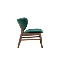 Isina Dining Side Chair, Rich Green Polyester, Walnut Brown Solid Wood -BM329811