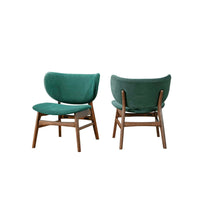 Isina Dining Side Chair, Rich Green Polyester, Walnut Brown Solid Wood -BM329811