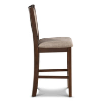 Han Counter Chair Set of 2, Light Brown, Cherry Brown Solid Wood -BM329813