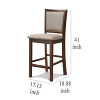 Han Counter Chair Set of 2, Light Brown, Cherry Brown Solid Wood -BM329813