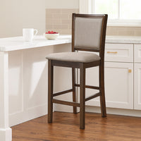Han Counter Chair Set of 2, Light Brown, Cherry Brown Solid Wood -BM329813