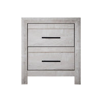 Bisca Nightstand, 2 Drawers, Black Handles, Light Gray Wood, 27 Inch -BM329822