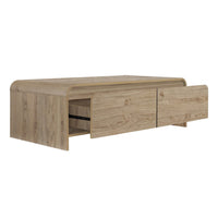 Maria Coffee Table, 2 Drawer and Waterfall Style, Beige Wood 47 Inch -BM329825