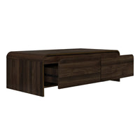 Maria Coffee Table, 2 Drawer and Waterfall Style, Brown Wood 47 Inch -BM329826