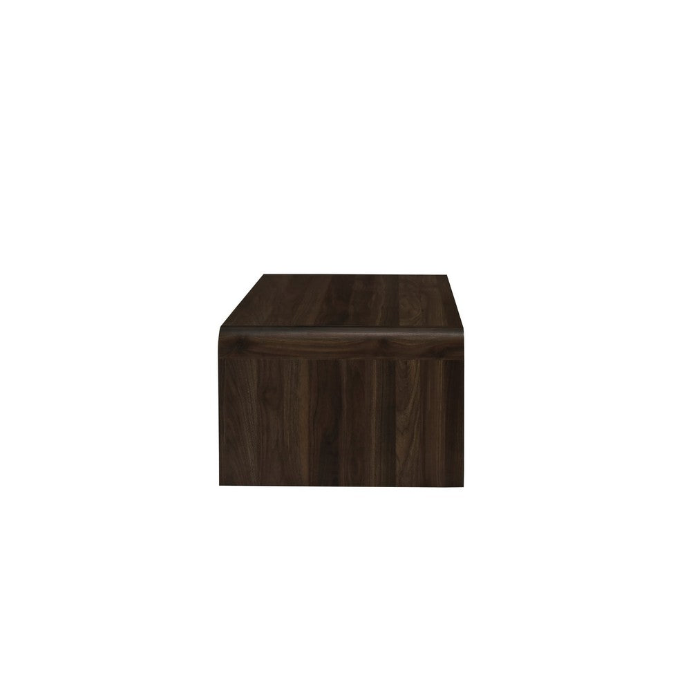 Maria Coffee Table, 2 Drawer and Waterfall Style, Brown Wood 47 Inch -BM329826