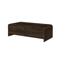 Maria Coffee Table, 2 Drawer and Waterfall Style, Brown Wood 47 Inch -BM329826