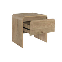 Maria Side End Table, Drawer and Waterfall Style, Beige Wood 22 Inch -BM329827