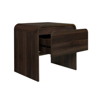 Maria Side End Table, Drawer and Waterfall Style, Brown Wood 22 Inch -BM329828