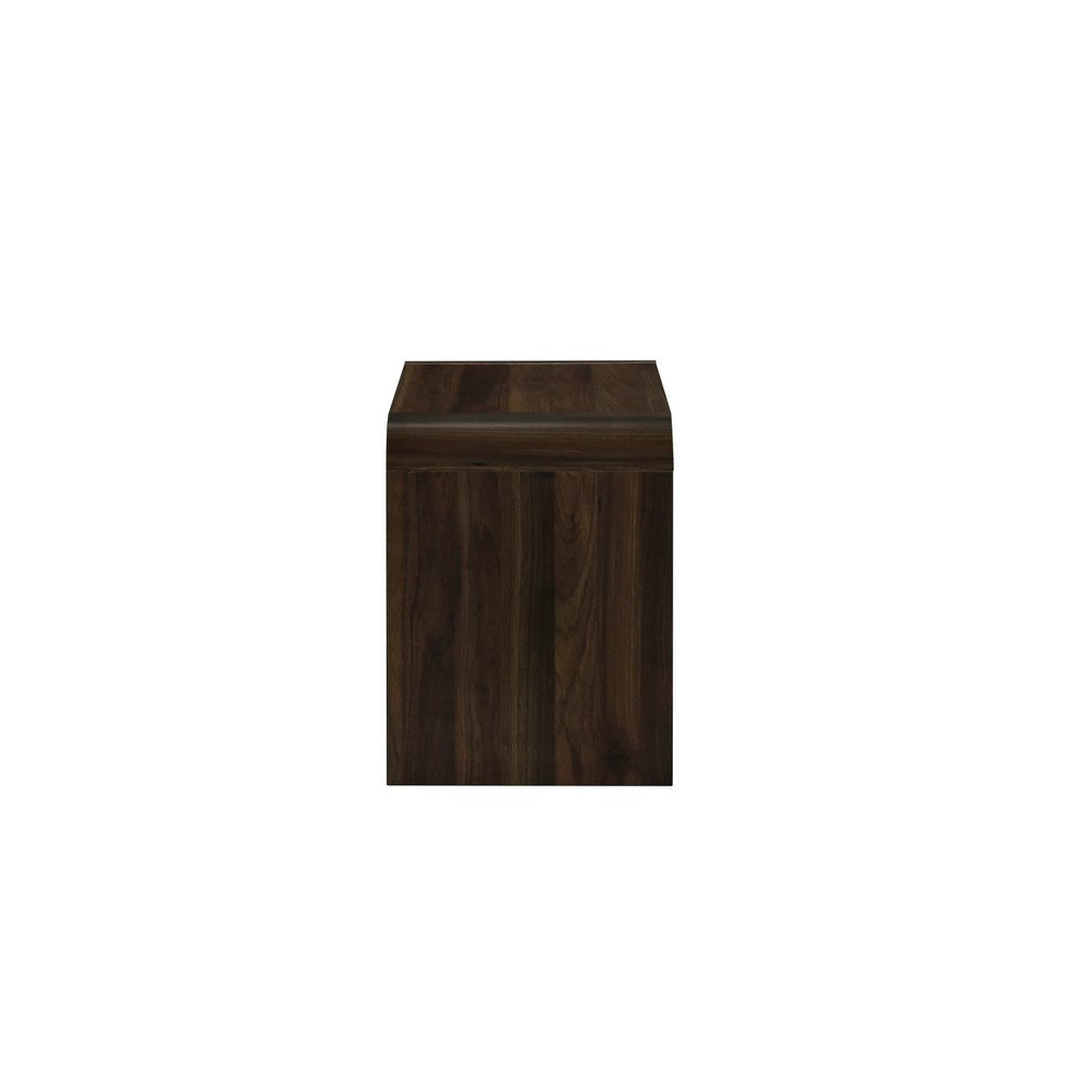 Maria Side End Table, Drawer and Waterfall Style, Brown Wood 22 Inch -BM329828