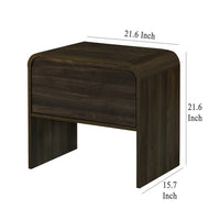 Maria Side End Table, Drawer and Waterfall Style, Brown Wood 22 Inch -BM329828