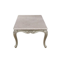 Kerra Cocktail Coffee Table, Beige Marble, Carved Champagne 54 Inch -BM329832