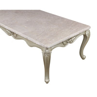 Kerra Cocktail Coffee Table, Beige Marble, Carved Champagne 54 Inch -BM329832