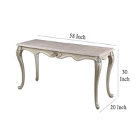 Kerra Console Table, Beige Marble, Classic Carved Champagne 58 Inch -BM329833