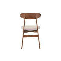 Rocco Dining Chair Set of 2, Curved Oval Backrest, Brown Rubberwood -BM329842