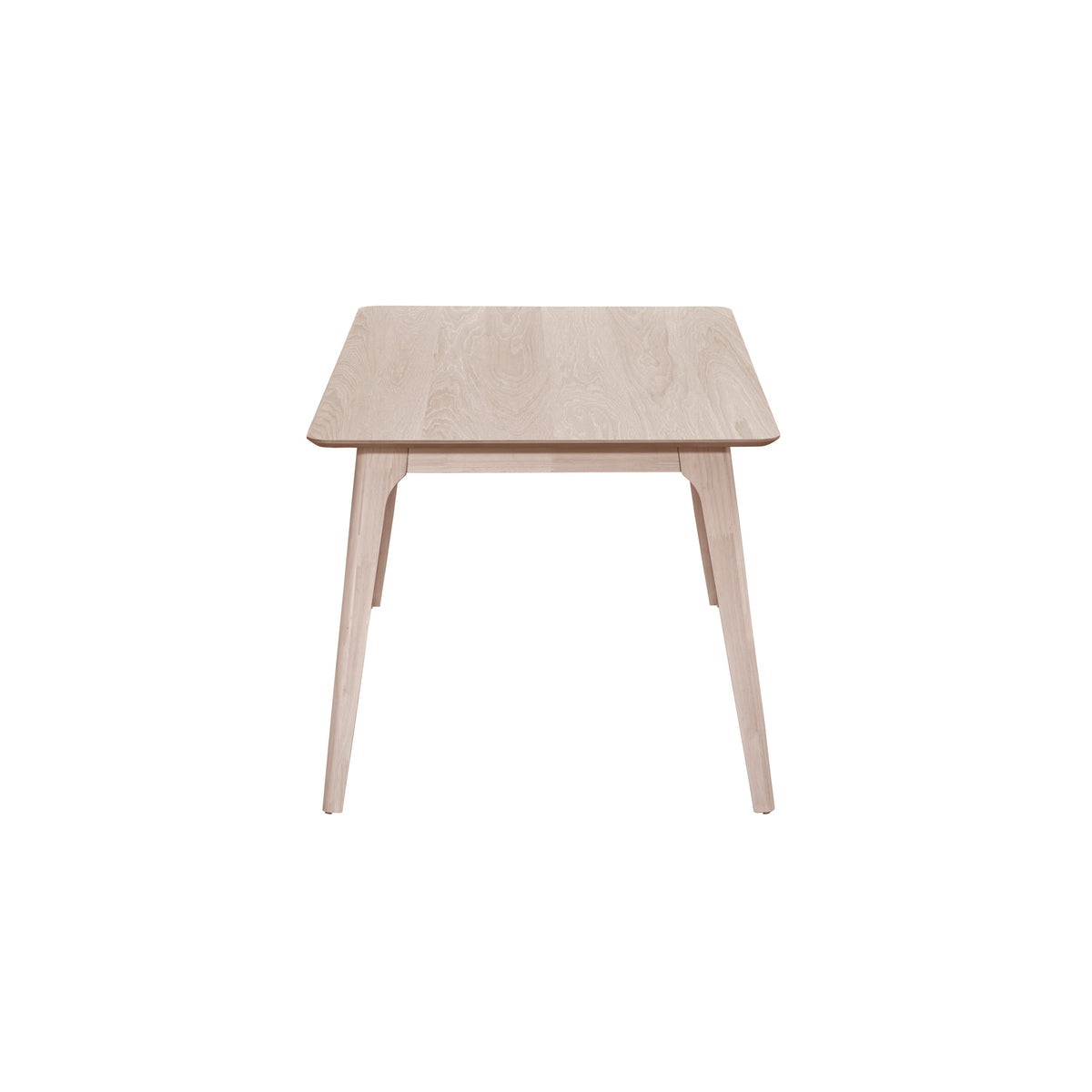 Scar Dining Table, Tapered Legs, Curved Rectangular White Wood 59 Inch  - BM329847