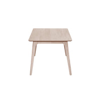 Scar Dining Table, Tapered Legs, Curved Rectangular White Wood 59 Inch  - BM329847