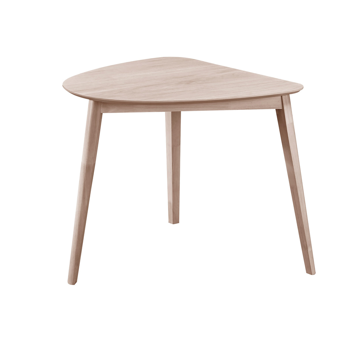 Scar Corner Dining Table, Curved Angle Design Whitewashed Wood 35 Inch  - BM329848