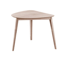 Scar Corner Dining Table, Curved Angle Design Whitewashed Wood 35 Inch  - BM329848