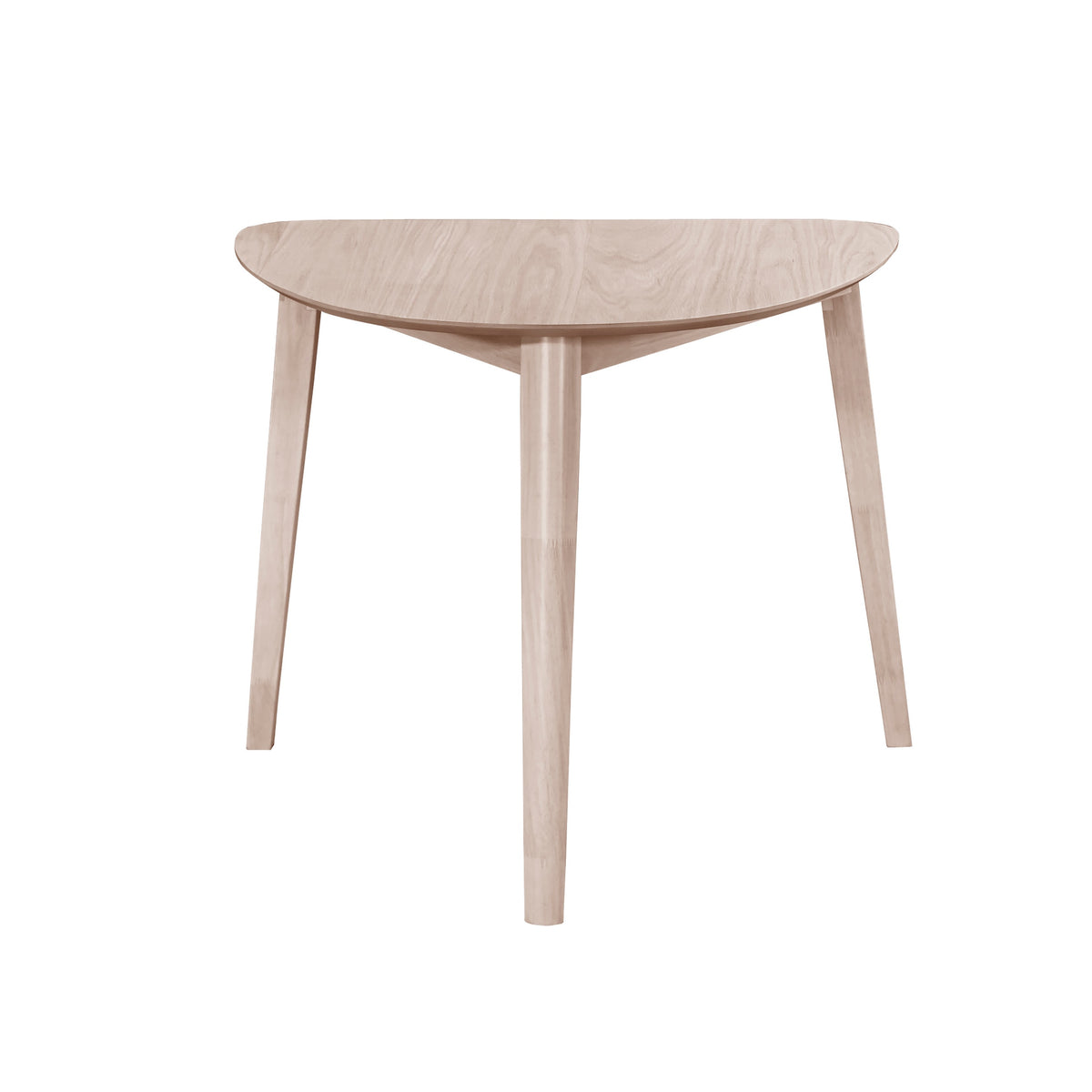 Scar Corner Dining Table, Curved Angle Design Whitewashed Wood 35 Inch  - BM329848