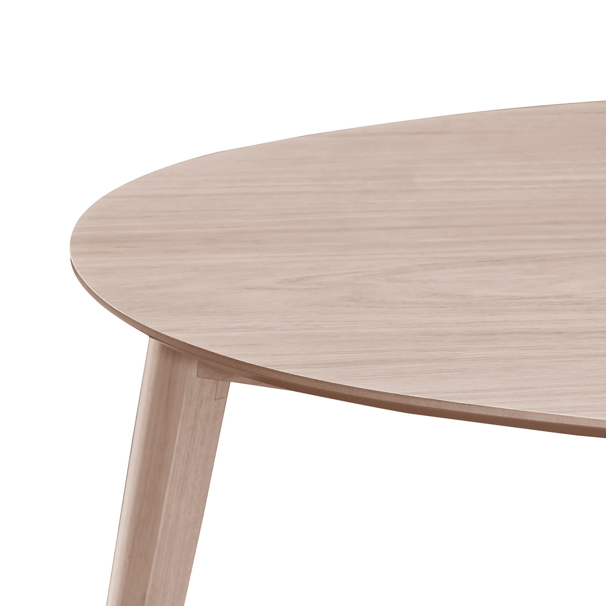 Scar Corner Dining Table, Curved Angle Design Whitewashed Wood 35 Inch  - BM329848