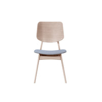 Scar Dining Chair Set of 2, Gray Polyester Seat, White Rubberwood -BM329851