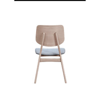 Scar Dining Chair Set of 2, Gray Polyester Seat, White Rubberwood -BM329851