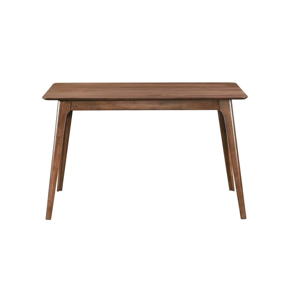 Scar Counter Height Table with Tapered Legs, Walnut Brown Wood 59 Inch -BM329852