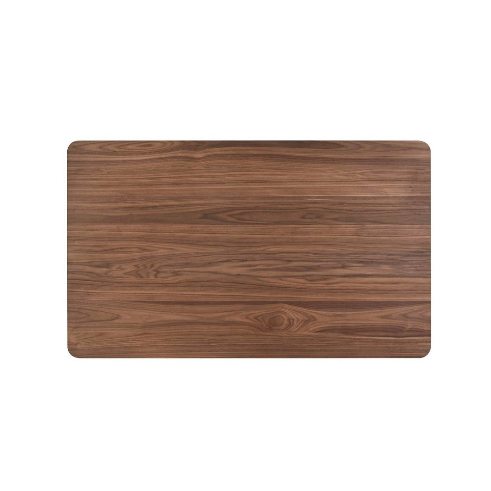 Scar Counter Height Table with Tapered Legs, Walnut Brown Wood 59 Inch -BM329852