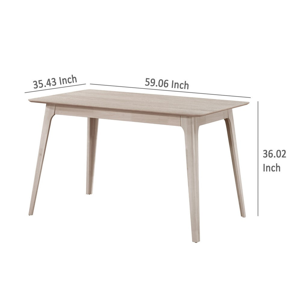 Scar Counter Height Table with Tapered Legs, Whitewashed Wood 59 Inch -BM329853