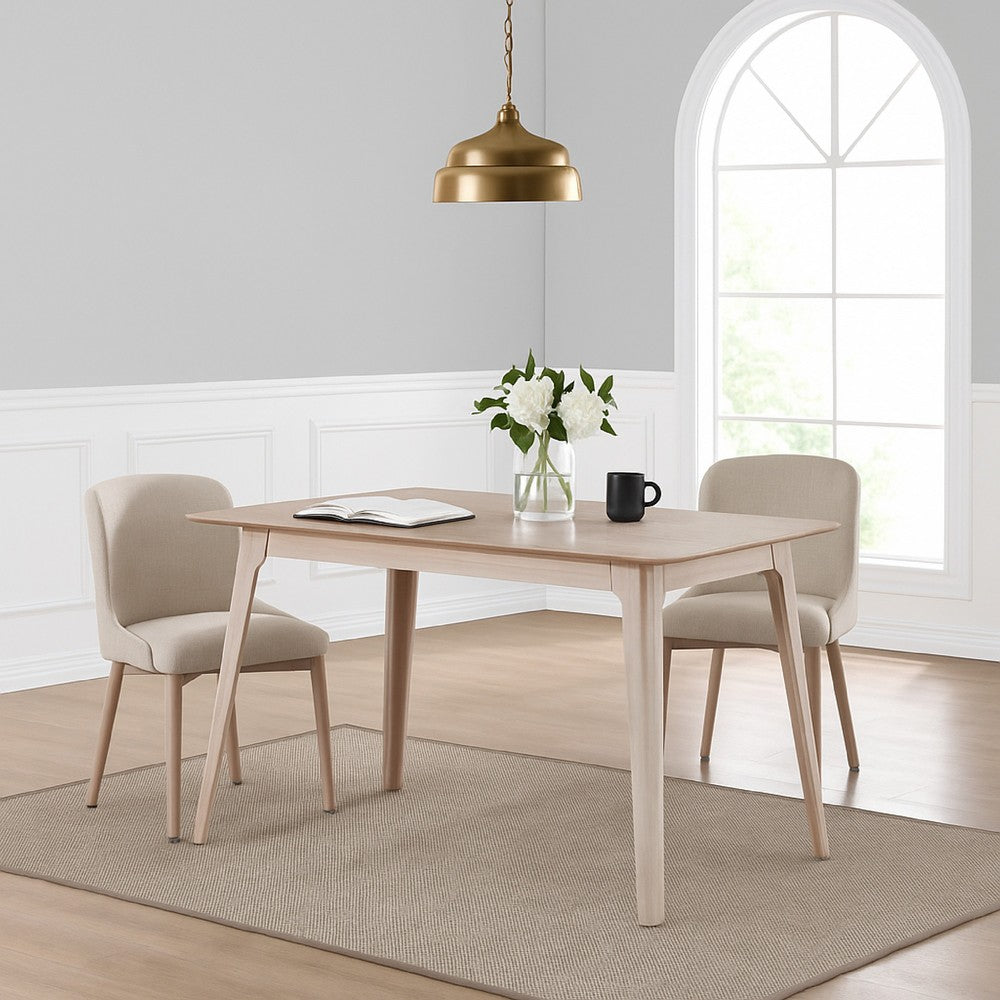 Scar Counter Height Table with Tapered Legs, Whitewashed Wood 59 Inch -BM329853