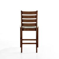 Accai Counter Height Chair Set of 2, Beige Polyester, Brown Rubberwood -BM329858