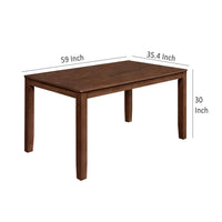 Accai Dining Table, Angled Legs, Rectangular Walnut Rubberwood 59 Inch -BM329861