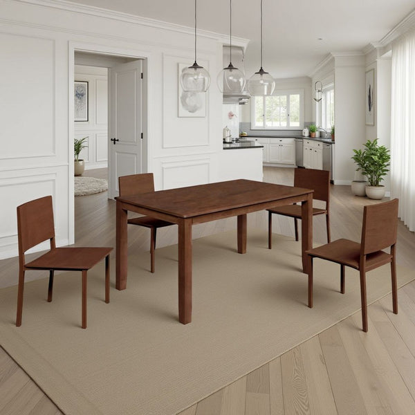 Accai Dining Table, Angled Legs, Rectangular Walnut Rubberwood 59 Inch -BM329861