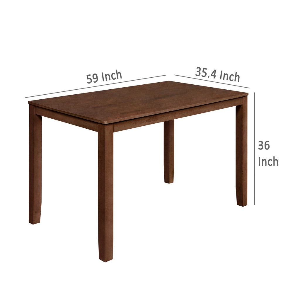 Accai Counter Height Dining Table, Angled Legs, Walnut Wood 59 Inch -BM329862